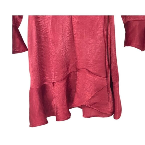 Xhilaration Shimmering Mock Wrap Ruffle Hem Dress - Picture 7 of 9